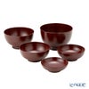 井助 漆器 応量器（応量椀） 入れ子椀 5点セット 朱 木紛加工品／漆塗り NC-544
