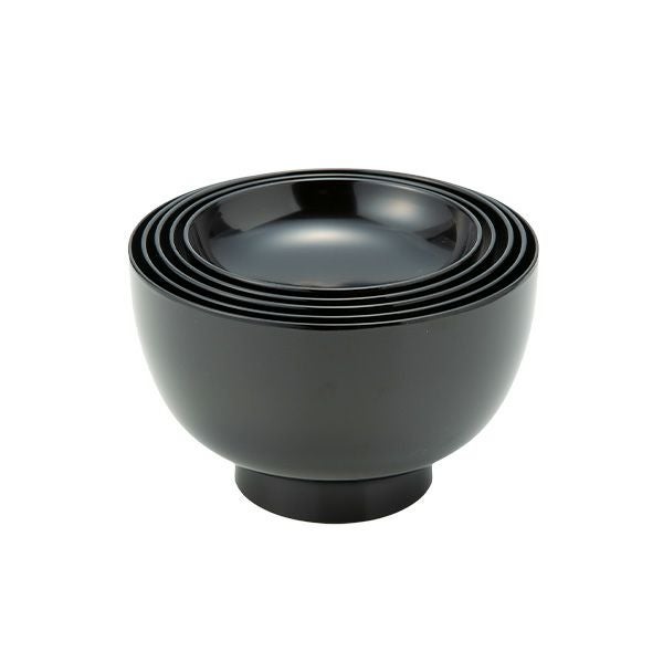 井助 漆器 応量器（応量椀） 入れ子椀 5点セット 黒 木紛加工品／漆塗り NC-544