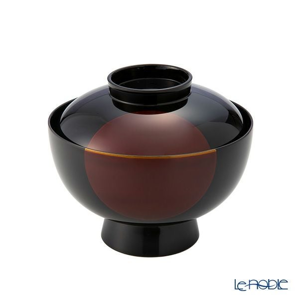 井助 雑煮椀 日月 白檀塗（漆塗り）木粉と樹脂の成型品 13×H11cm MA-611