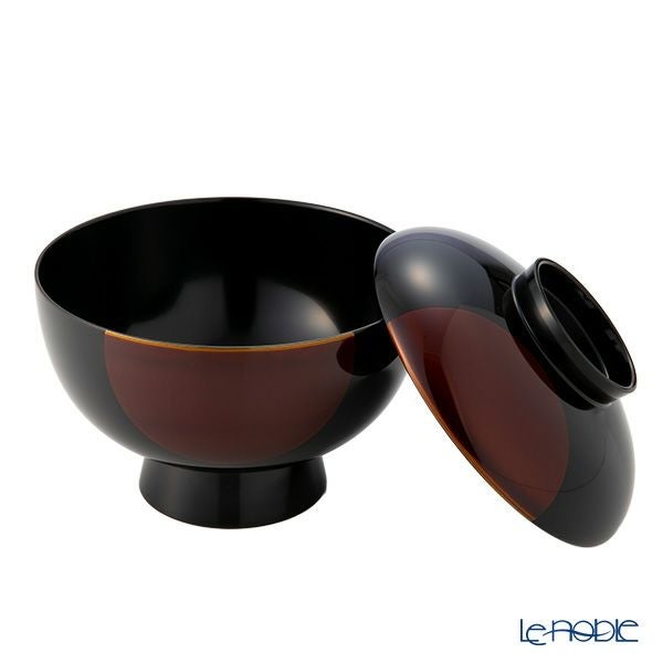 井助 雑煮椀 日月 白檀塗（漆塗り）木粉と樹脂の成型品 13×H11cm MA-611