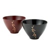 井助 漆器 夫婦汁椀 梅 黒・古代朱 木紛加工品／漆塗り G8-05702