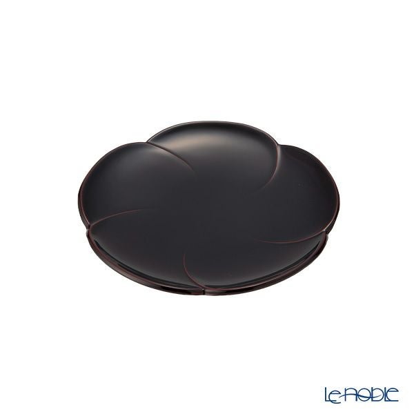 井助 漆器 銘々皿 福梅 溜塗 14.5cm 5枚セット 木紛加工品／漆塗り NC-150