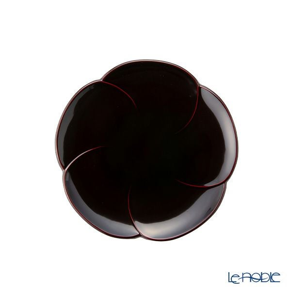 井助 漆器 銘々皿 福梅 溜塗 14.5cm 5枚セット 木紛加工品／漆塗り NC-150