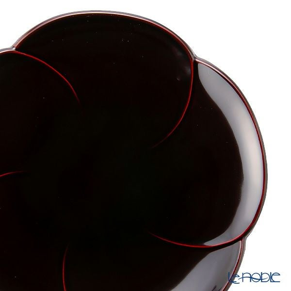 井助 漆器 銘々皿 福梅 溜塗 14.5cm 5枚セット 木紛加工品／漆塗り NC-150