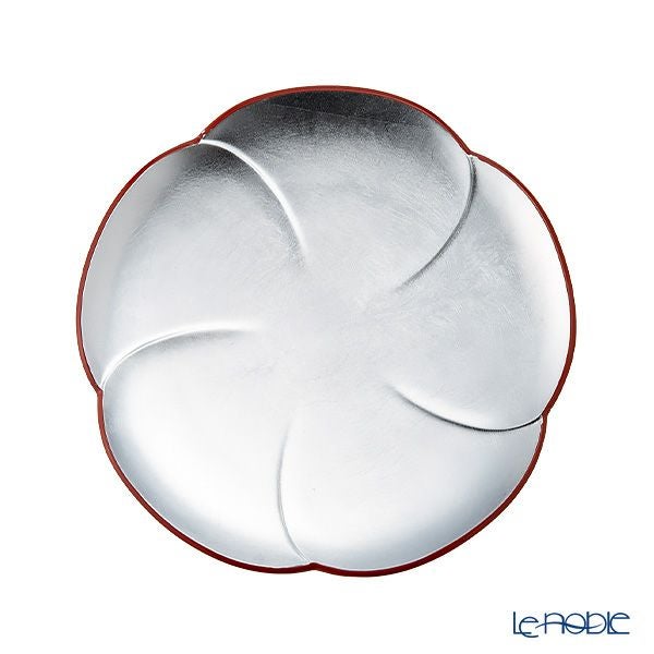 井助 漆器 中皿 福梅 18cm 金箔・銀箔 ペア 木紛加工品／ウレタン塗り NC-430／556