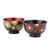 井助 漆器 夫婦椀 ペア 2客セット 紅白華 木製／漆塗り 11×7cm MA-723
