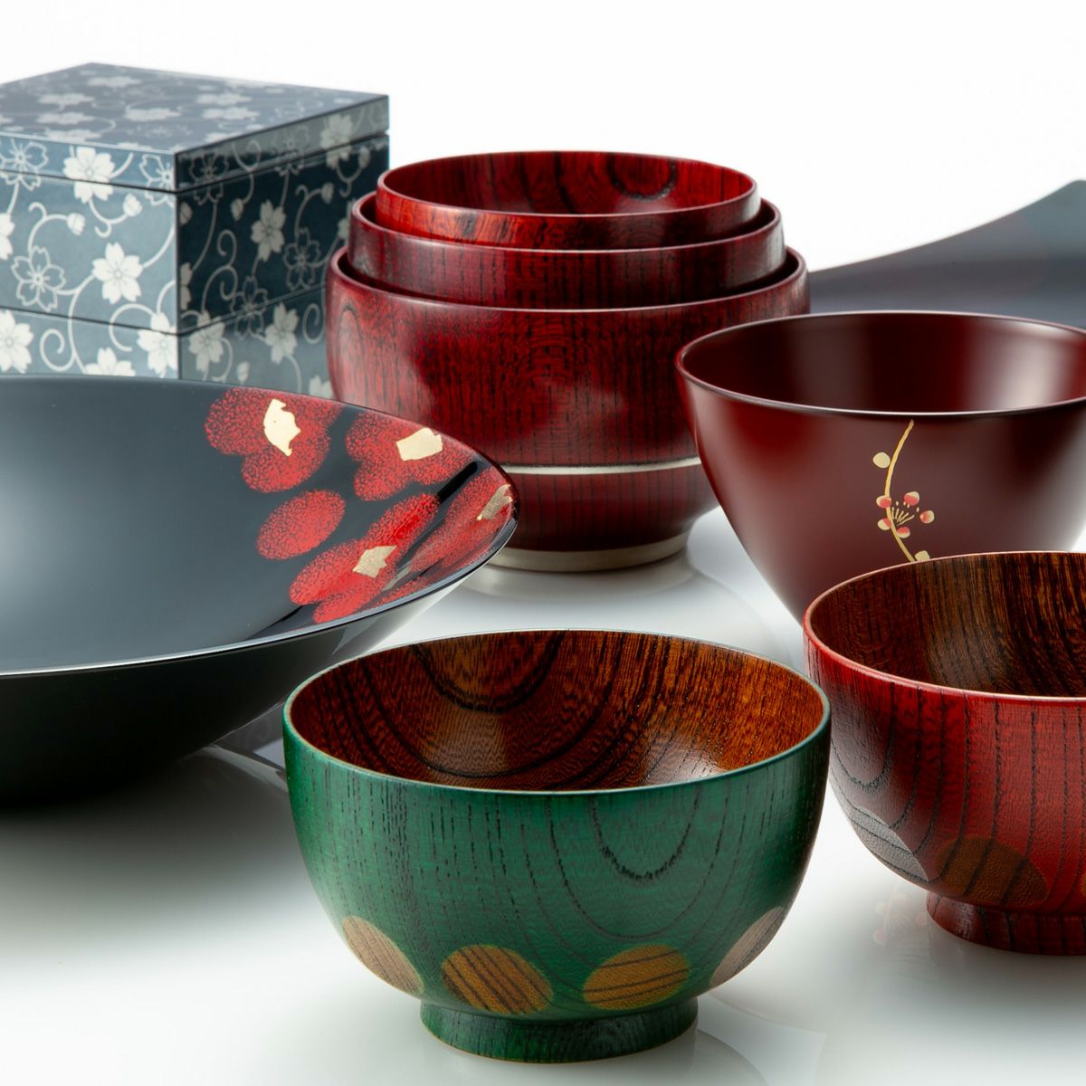 井助 漆器 ボウル／ 中鉢 紅白華 木紛加工品／漆塗り 24×5cm MA-729