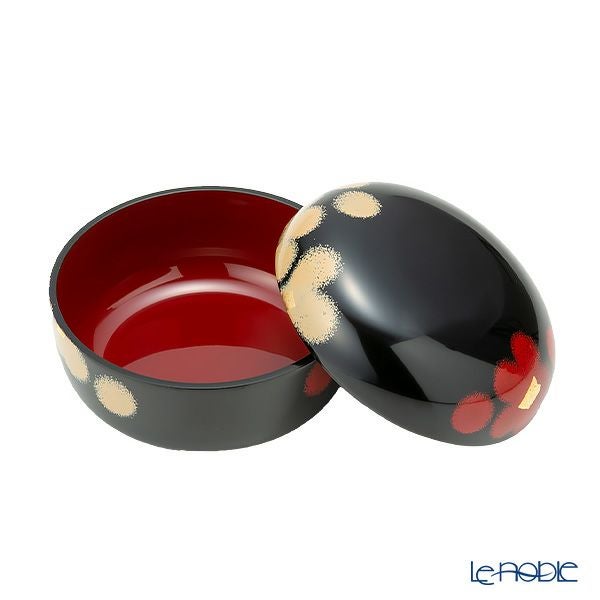 井助 漆器 ボンボニエール／キャンディボックス 紅白華 木紛加工品／漆塗り 12×7cm MA-726