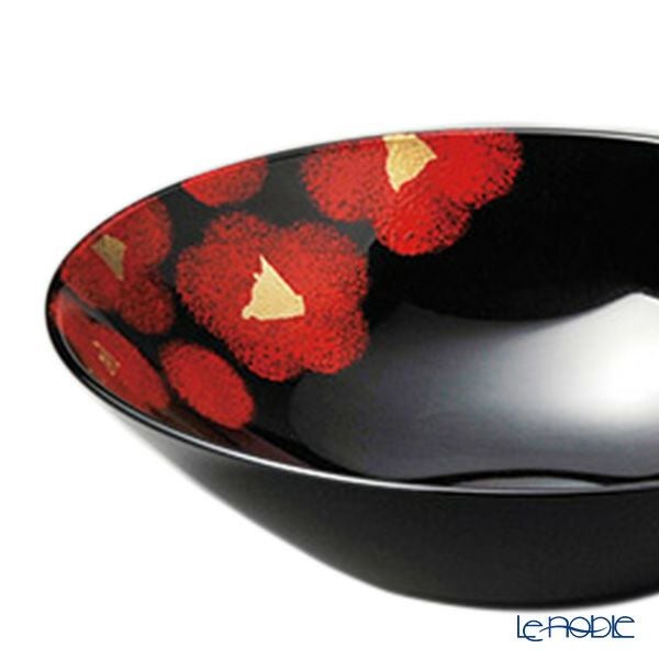 井助 紅白華 ボウル 小 木粉と樹脂の成型品 漆塗り 19×H5.2cm G12-06602