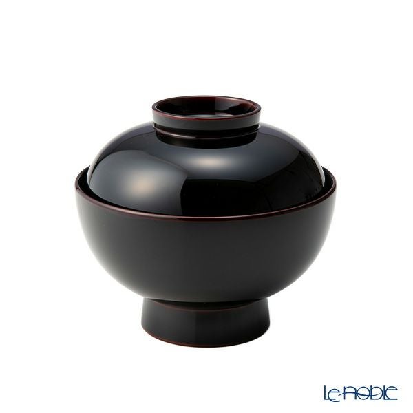 井助 雑煮椀 溜内黒 木粉と樹脂の成型品 漆塗り 13×H11.2cm 12-01306