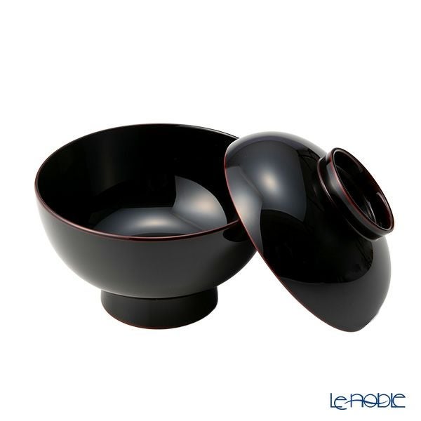 井助 雑煮椀 溜内黒 木粉と樹脂の成型品 漆塗り 13×H11.2cm 12-01306