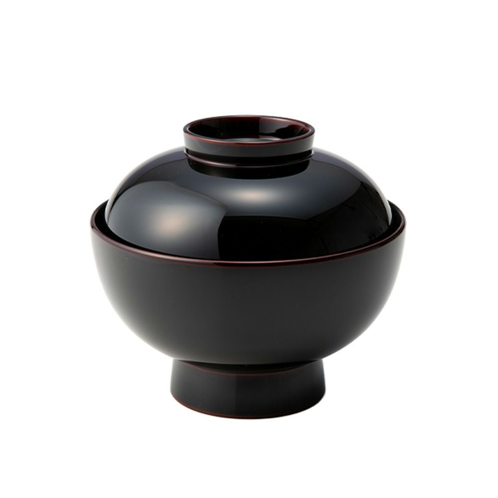 井助 雑煮椀 溜内黒 木粉と樹脂の成型品 漆塗り 13×H11.2cm 12-01306
