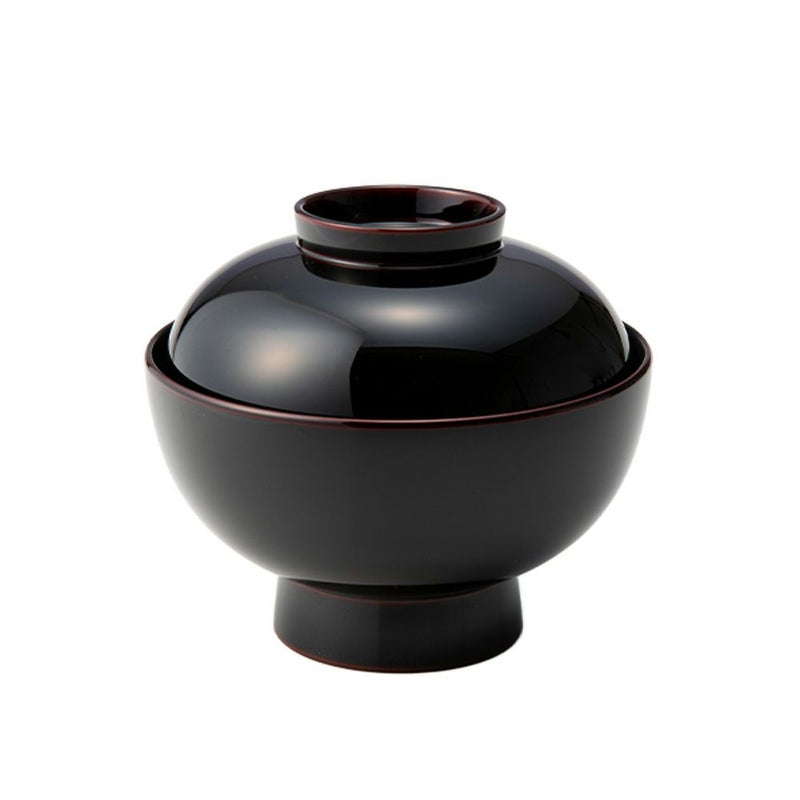 井助 雑煮椀 溜内黒 木粉と樹脂の成型品 漆塗り 13×H11.2cm 12-01306