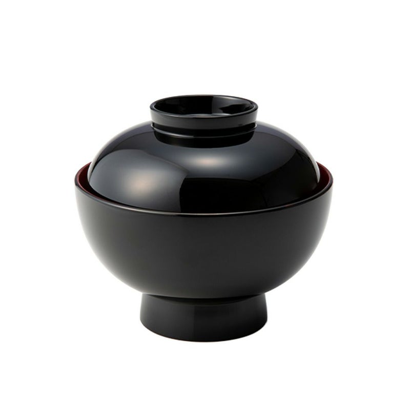 井助 雑煮椀 黒内朱 木粉と樹脂の成型品 漆塗り 13×H11.2cm 12-01304