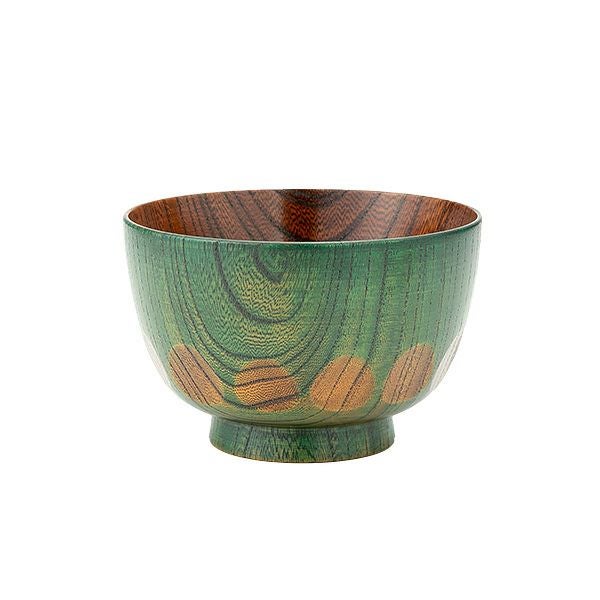 井助 漆器 汁椀 漆切子 緑 木製（けやき）／漆塗り 11.5×H7.5cm NC-561