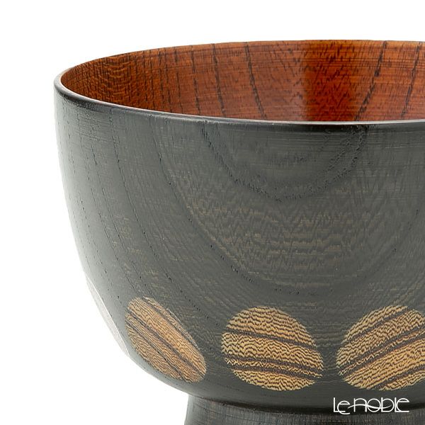 井助 漆器 汁椀 漆切子 黒 木製（けやき）／漆塗り 11.5×H7.5cm NC-561