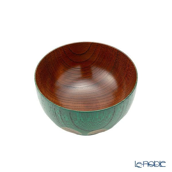 井助 漆器 汁椀 小 （子供用） 漆切子 緑 木製（けやき）／漆塗り 9.5×H6cm NC-568