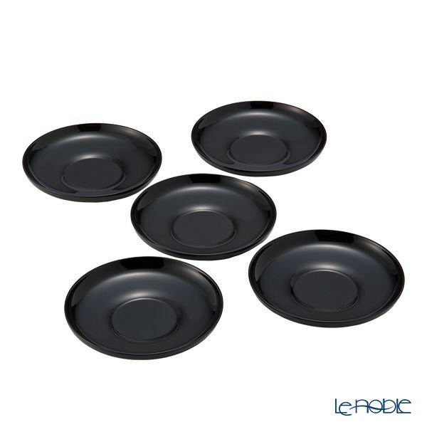 井助 茶托 だるま 溜 5枚セット 直径12×高さ2cm 12-05905