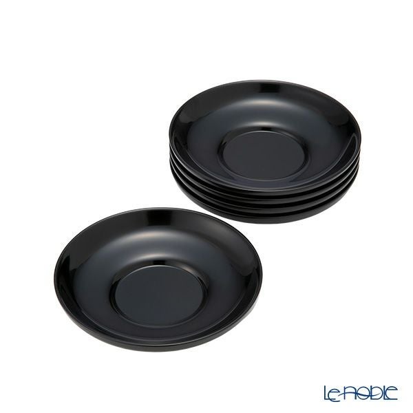 井助 茶托 だるま 溜 5枚セット 直径12×高さ2cm 12-05905