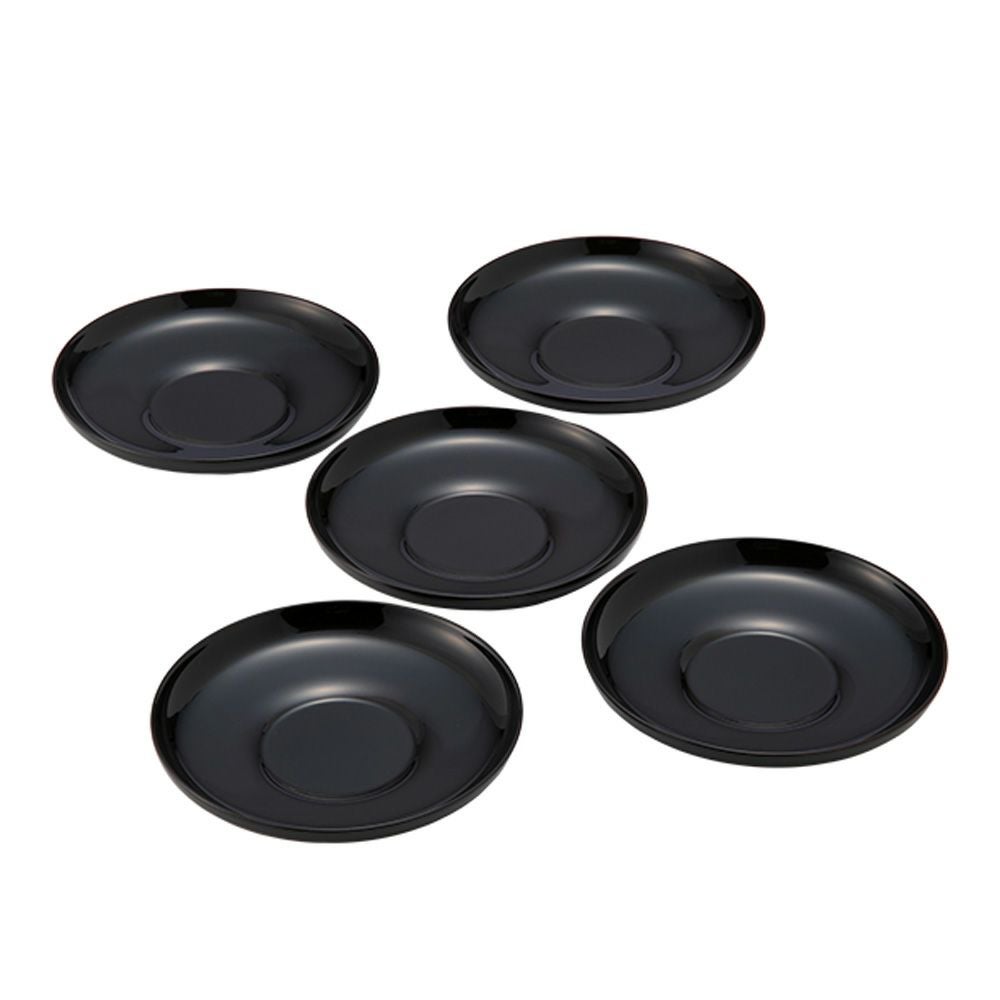 井助 茶托 だるま 溜 5枚セット 直径12×高さ2cm 12-05905