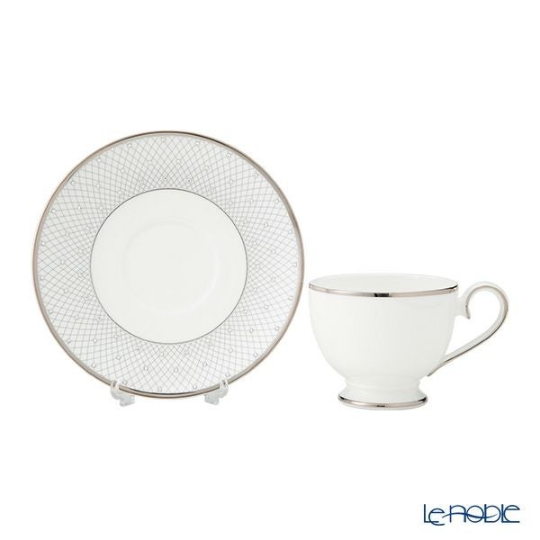 プラウナ ジュエリー スワロフスキーエレメント プリンセスプラチナ ティーカップ＆ソーサー