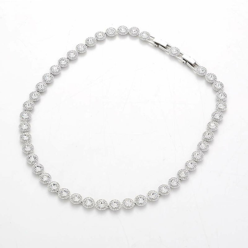 スワロフスキー ネックレス Una Angelic Tennis ラウンド ホワイト／ロジウム SW5117703