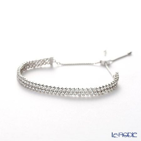 スワロフスキー ブレスレット Matrix Tennis テニス ラウンド 2連 ホワイト／ロジウム SW5221397