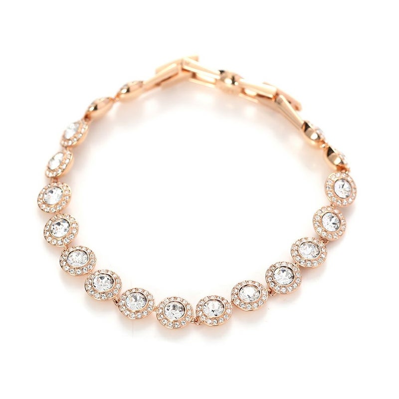 スワロフスキー ブレスレット Una Angelic Tennis ラウンド 中 ホワイト／ローズゴールド SW5240513