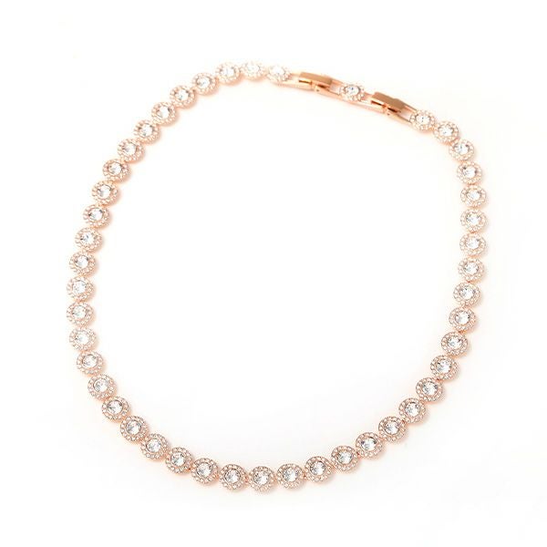 スワロフスキー ネックレス Una Angelic Tennis ラウンド ホワイト／ローズゴールド SW5367845