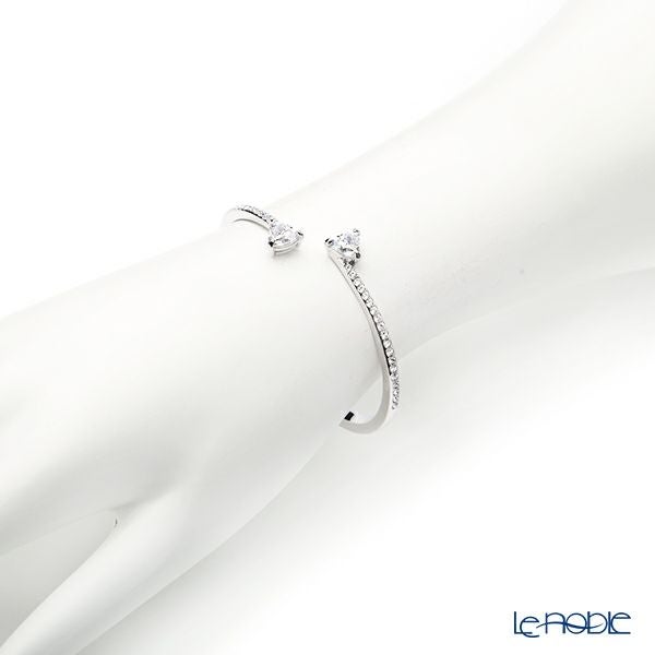 スワロフスキー バングル Mesmera ハート ホワイト／ロジウム Mサイズ SW5518814 20SS