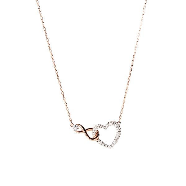 スワロフスキー ネックレス Hyperbola インフィニティ＆ハート ホワイト／ローズゴールド SW5518865 20SS