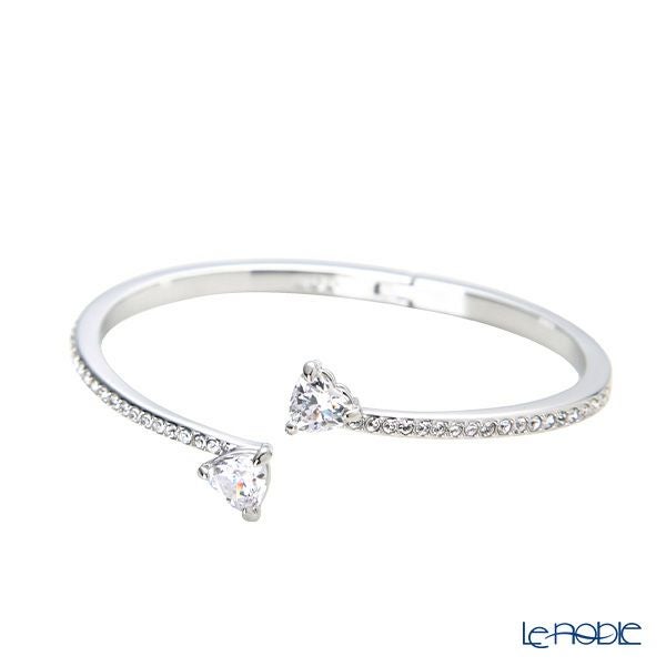 スワロフスキー バングル Mesmera Attract ハート ホワイト／ロジウム L SW5535289