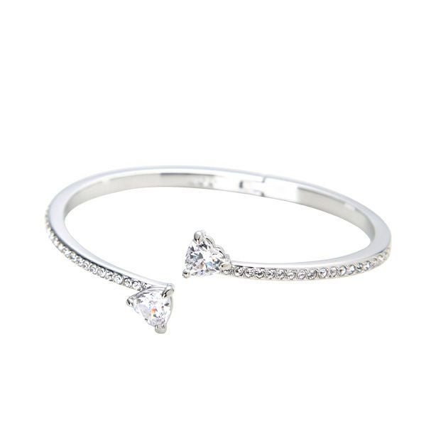 スワロフスキー バングル Mesmera Attract ハート ホワイト／ロジウム L SW5535289