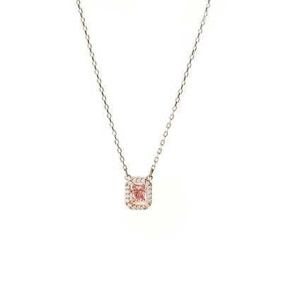 スワロフスキー ネックレスス Una クローバー ピンク／ローズゴールド 