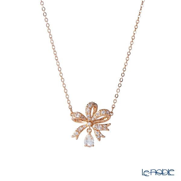 スワロフスキー ネックレス Hyperbola リボン ホワイト／ローズゴールド SW5656741 22SS