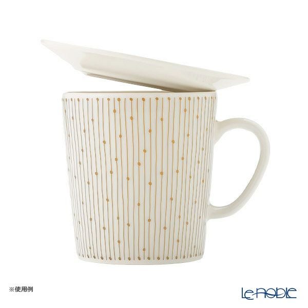 アラビア（ARABIA） マイニオ サラストゥス Mainio Sarastus ベージュ マグカップ300ml ＆ プレート（蓋）11cm セット