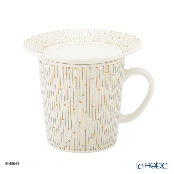 アラビア（ARABIA） マイニオ サラストゥス Mainio Sarastus ベージュ マグカップ300ml ＆ プレート（蓋）11cm セット