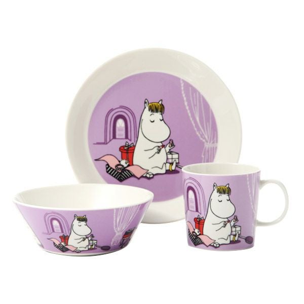 アラビア（ARABIA） ムーミン クラシック スノークのおじょうさん（SNORKMAIDEN） プレート ＆ ボウル ＆ マグ 3点セット ライラック