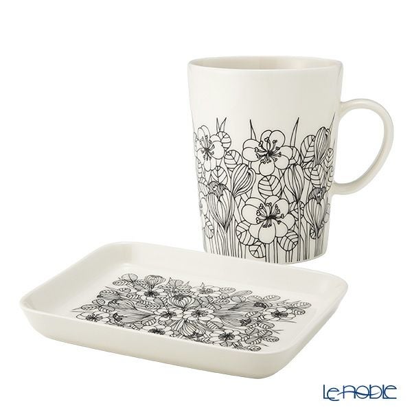 アラビア（ARABIA）クロッカス 2点セット マグカップ＆プレート ブラック