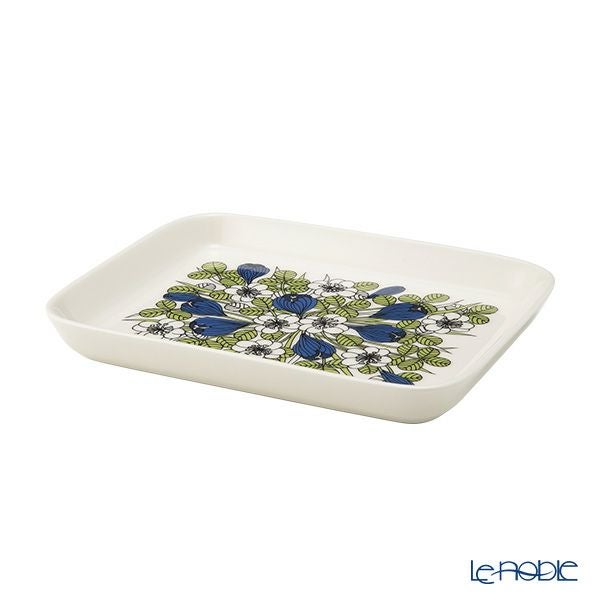 アラビア（ARABIA）クロッカス プレート 15×19cm ペア ブラック ＆ グリーン