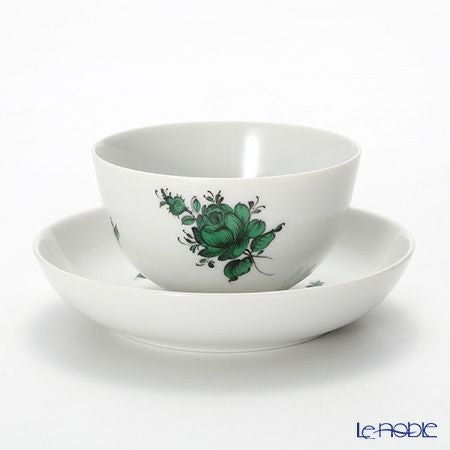 アウガルテン（AUGARTEN） マリアテレジア シンプル（SA598） グリーン ラウンドディッシュ＆ティーボウル 150ml