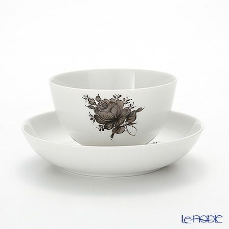 アウガルテン（AUGARTEN） マリアテレジア シンプル（SA5985） グレイ ラウンドディッシュ＆ティーボウル 150ml