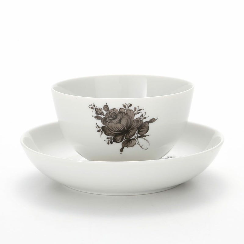 アウガルテン（AUGARTEN） マリアテレジア シンプル（SA5985） グレイ ラウンドディッシュ＆ティーボウル 150ml