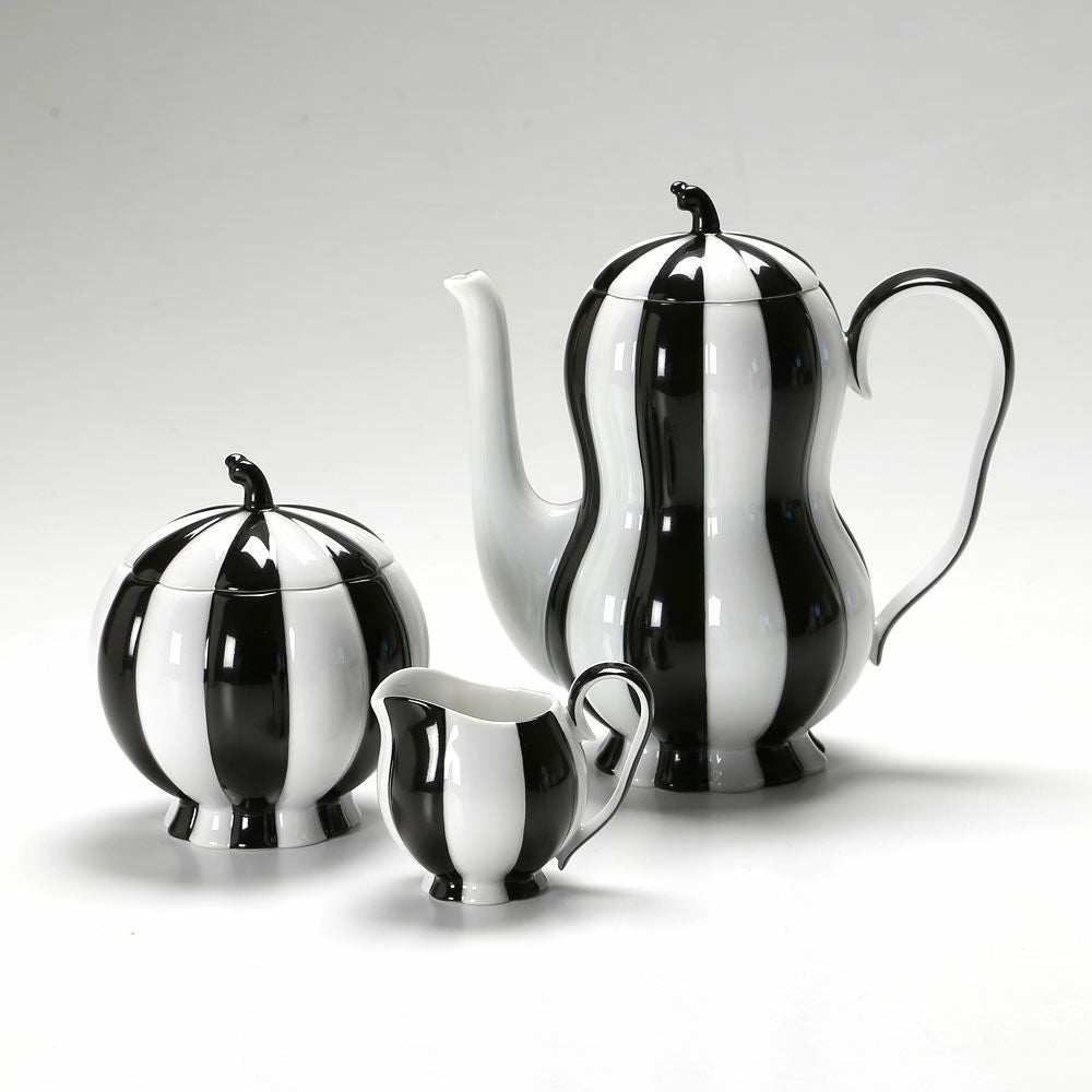 アウガルテン（AUGARTEN） メロン ブラック＆ホワイト（7027） モカポット3点セット