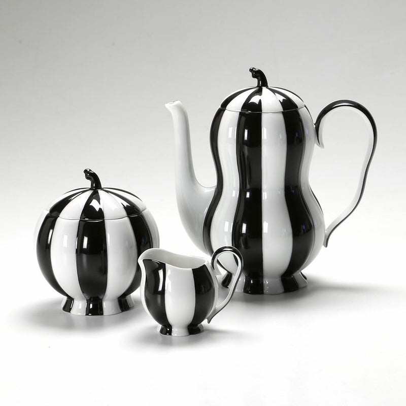 アウガルテン（AUGARTEN） メロン ブラック＆ホワイト（7027） モカポット3点セット