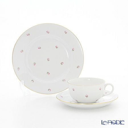 アウガルテン（AUGARTEN） スキャタードローズ（5009） トリオセット（001シューベルトシェイプ）