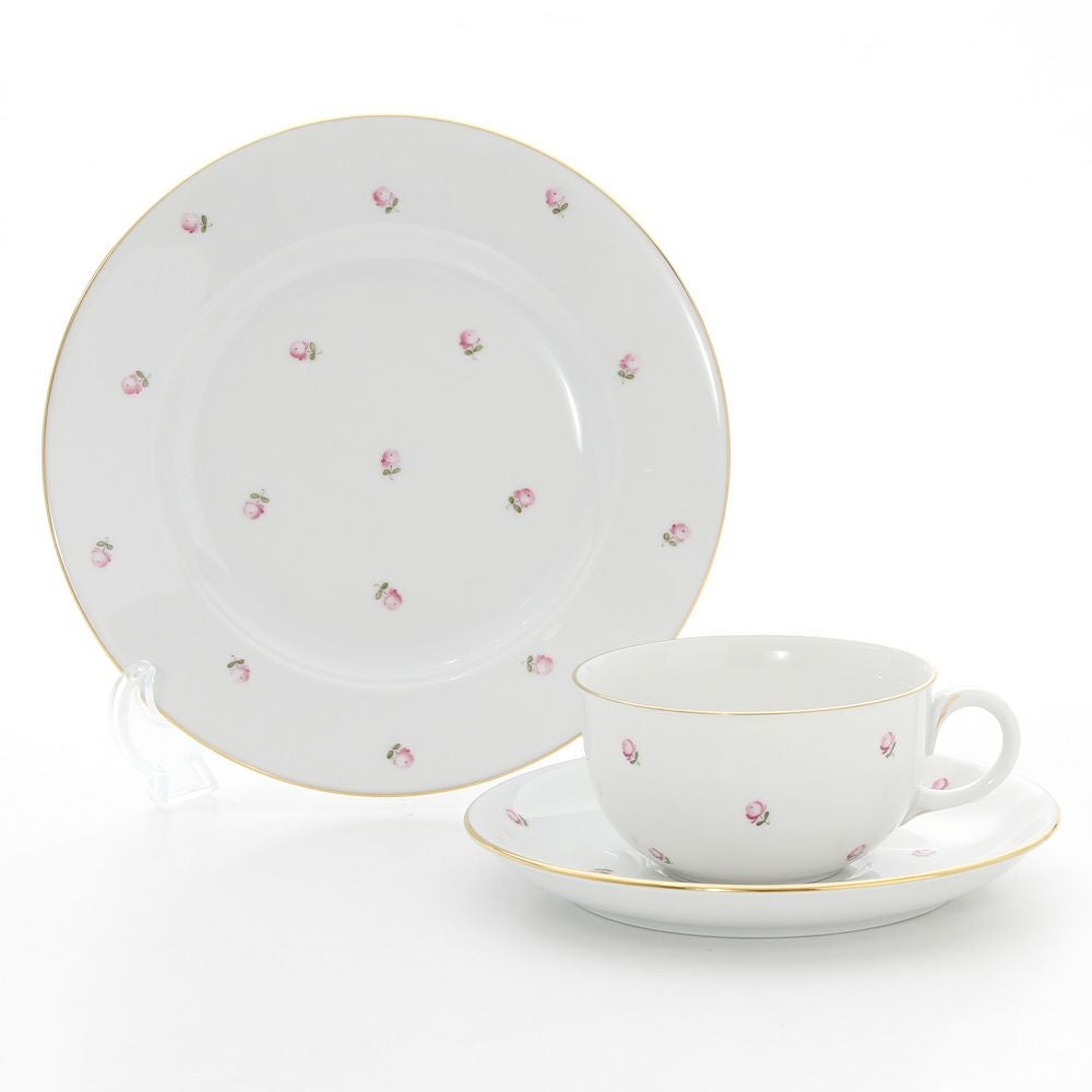 アウガルテン（AUGARTEN） スキャタードローズ（5009） トリオセット（001シューベルトシェイプ）