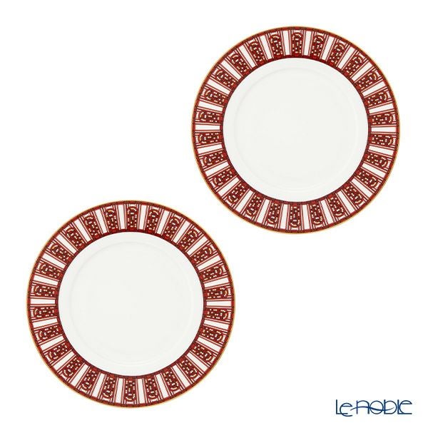 バカラ（Baccarat）ポーセリンコレクション アルカディア 2-817-036 プレート 21cm レッド ペア※磁器製※