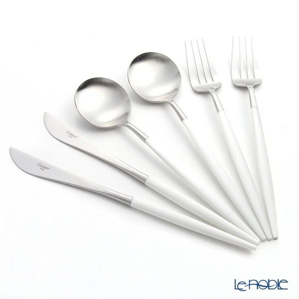 クチポール ゴア GOA ホワイト／シルバー テーブル6点セット マット仕上げ 【ブランドボックス付】