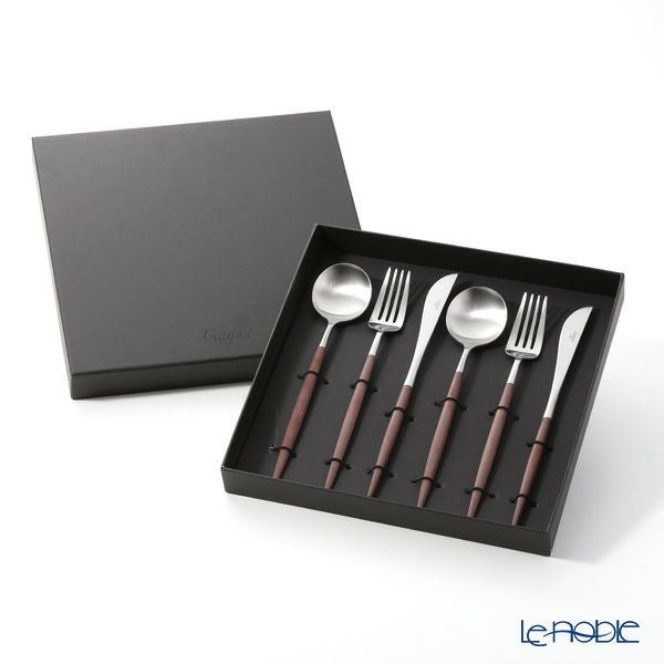 クチポール ゴア GOA ブラウン／シルバー テーブル6点セット マット仕上げ 【ブランドボックス付】